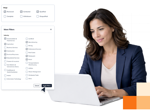 Business professional using CRF Connect